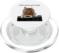 Y2K Cat Funny Crying Cat Meme I Don’t Wanna Go To Work Shirt PopSockets PopGrip for MagSafe