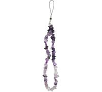 Y2K Colorful Evil Eye Natural Gemstone Crystal Phone Charm Beaded Phone Lanyard Wrist Strap, Gemstone, No Gemstone
