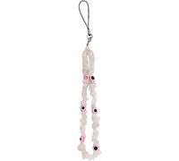 Y2K Colorful Evil Eye Natural Gemstone Crystal Phone Charm Beaded Phone Lanyard Wrist Strap, No Gemstone