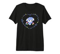 Y2K Coquette Soft Boy Sheep Lamb with Flowers and Heart Premium T-Shirt