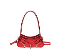 Y2k Crescent Bag Zipper Decor PU Leather Small Messenger Bag for Women | Y2k Crescent Bag Zipper Decor Designer PU Leather Small Messenger Bag for Women - Everyday Use, Compact Size 275*55*130mm
