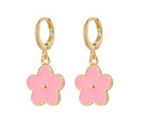 Y2K Cute Pink Sunflower Flower Dangle Earring Delicate Gold Plated Hoop Earrings 2022 Trend Summer Jewelry Women Fine Gifts