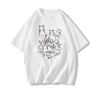 Y2K Cutecore Bunny Graphic Tee Tops Egirl Preppy Oversized T Shirts Teens Harajuku Clothes Summer Coquette Streetwear, White, S
