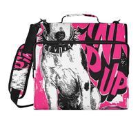 Y2k Cyber Dog Graffiti 3 Ringing Binder with Extra Pockets with Strap Multiple Pockets Portfolio Binder Suitable for Middle School Carpeta del organizador