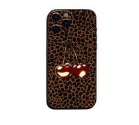 Y2K Dark Juicy Red Cherry Cherries Leopard Print Cheetah Epoxy Clear TPU Custom Compatible With iPhone 11 12 13 14 15 16 16E 17 XR X SE 7 8 Air Pro Max Plus Mini Case Personalised Name Cover