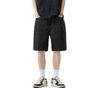 Y2K Denim Shorts Men'S Summer Jean Shorts Men Comfy Lounge-Straight Leg Denim Short Youth Streetwear Jorts Vintage Bermuda Short Hip Hop Teenager Jorts Street Dance Jort Loose Fit Knee Length Trunks