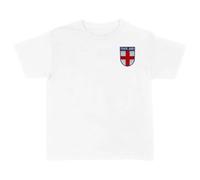Y2K England Baby Tee for Women - Medium - Cropped Fitted White Cotton T-Shirt with Embroidered St George's Badge - Trendy Ladies Football Fan Top for Pub Matchday, Fan Zone & Festival Summer 2026