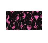Y2K Flames Hearts Stars Non-Slip Mouse Pads Funny Desk Mat Rubber Laptop Writing Mat for Gamer Office Home 40X75cm