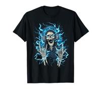 Y2k Gothic Emo Skull Electric Skeleton DJ Headphones T-Shirt
