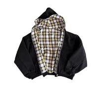 Y2k Grunge Plaid Zip Up Hoodie Men Women Reversible Oversized 2000s Graphic Hoodie Fall Baggy Sweatshirts