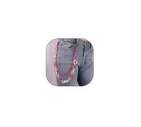 Y2k Heart Waist Chain Belt for Women Layered Heart Pant Chain for Pants Biker Colorful Body Chains Circle Jean Pocket Wallet Chains Dancing Jewelry
