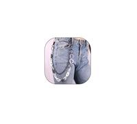 Y2k Heart Waist Chain Belt for Women Layered Heart Pant Chain for Pants Biker Colorful Body Chains Circle Jean Pocket Wallet Chains Dancing Jewelry, Middle, Acrylic, No Gemstone