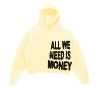 Y2k Hooded Pullover Men's Sweatshirts with All We Need is Love Print Harajuku Style Sports Shirts Loose Fit Hoodie Loose Fit Casual Shirts Hip Hop Streetwear Comfortable Tops, O Light Yellow, M