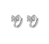 Y2K Jewelry Bowknot Earrings For Women Girls Metal Vintage Cool Sweet Earrings Charm 90s Aesthetic Gift Small Huggie Hoop For Women Silver Teen Girls Bowknot Silver