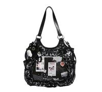 Y2k JK Ita Bag Cute Bow Tie lace Handbag Transparent Window Anime Display Bag with Lace Bow, Polka