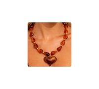 Y2k Large Acrylic Heart Necklaces for Women Chunky Puffy Heart Pendant Necklace Exaggerated Statement Love Beaded Choker Necklace Jewelry, 0.3, Brass, No Gemstone