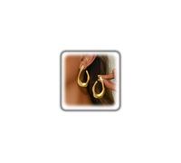 Y2k Large Gold Chunky Irregular Openwork Drop Earrings for Women, Modern Geometric U Shape Dangle Earrings Trendy Statement Jewelry Punk Party Gifts, L, Metal, No Gemstone