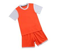 Y2k Little and Big Boys Sets Comfortable Set for Kids Shorts T-Shirt Matching Bottoms Short Sleeve Top Crew Neck Loose Daywear Merchandise Gift Orange