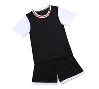 Y2k Little and Big Boys Sets Comfortable Set for Kids Shorts T-Shirt Matching Bottoms Short Sleeve Top Crew Neck Loose Daywear Merchandise Gift Black