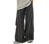 Y2k Pants Men Wide Leg Baggy Track Pants Plus Size Goth Joggers Punk Cargo Sweatpants for Men, Ks#black, X-Large