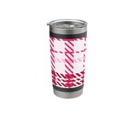 y2k Pastel Pink Plaid Pattern red Print Modern Minimalist Stainless Steel Insulated Tumbler