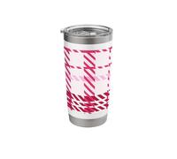 y2k Pastel Pink Plaid Pattern red Print Modern Minimalist Stainless Steel Insulated Tumbler