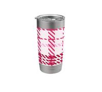 y2k Pastel Pink Plaid Pattern red Print Modern Minimalist Stainless Steel Insulated Tumbler