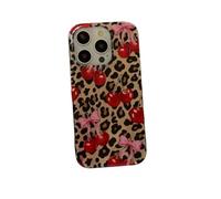 Y2K Pink Bow Red Cherry Cherries Leopard Print Cheetah Epoxy Clear TPU Custom Compatible With iPhone 11 12 13 14 15 16 16E 17 XR X SE 7 8 Air Pro Max Plus Mini Case Personalised Name Cover