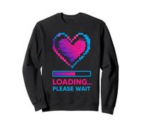 Y2K Pixelated Heart Loading Please Wait Retro Vibes Sweatshirt