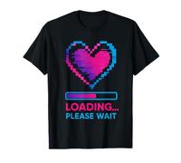 Y2K Pixelated Heart Loading Please Wait Retro Vibes T-Shirt