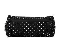 Y2K Polka Dot Pencil Pouch, Cute Aesthetic Canvas Stationery Organiser Bag | Retro Dotted Storage Pouch for School And Office, Dual-Use Portable Bag for Writing Tools And Daily Makeup Supplies