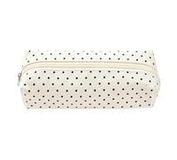 Y2K Polka Dot Pencil Pouch, Cute Aesthetic Canvas Stationery Organiser Bag | Retro Dotted Storage Pouch for School And Office, Dual-Use Portable Bag for Writing Tools And Daily Makeup Supplies