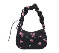 Y2K Pretty Handbags Large Capacity Chic Bow Hobo Pouch Lightweight | Shoulder Bag Korean inspired Sweet Style Chic Bow Accent Floral Pattern Lightweight Underarm Bag Multi function Carry Options