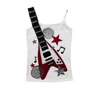 Y2K Punk Rock Tank Top for Women Vintage Graphic Camisole Harajuku Gothic Aesthetic Crop Shirt Grunge Emo Alt Clothes, Red, Medium