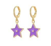 Y2K Purple Star Small Hoop Earrings Simple Candy Color Enamel Dangle Earring 2022 Trend New Jewelry For Women Fine Gifts