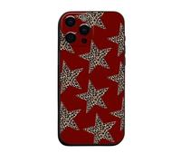 Y2K Red Star Stars Leopard Print Cheetah Epoxy Clear TPU Custom Compatible With iPhone 11 12 13 14 15 16 16E 17 XR X SE 7 8 Air Pro Max Plus Mini Case Personalised Name Cover