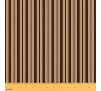 Y2K Retro Stripe Craft Fabric No Stretch,Geometric Line Patchwork Soft Flannel Polyester,Modern Fashion Simple Washable Material for Handmade Supplies,Classic Brown 10 Yards Whole Piece,360" L x 59" W