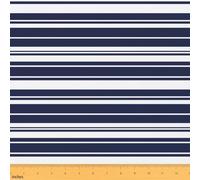 Y2K Retro Stripe Craft Fabric No Stretch,Geometric Line Soft Flannel Polyester,Modern Fashion Classic Simple Ideal for Quilting,Crafts & Handmade Artwork,Dark Blue 1 Yard Pre-Cut,36" L x 59" W