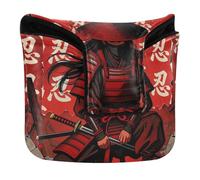 Y2k Samurai Sword Japanese Fighter Mallet Putter Head Cover Magnetic Snap Putter Headcovers for Men and Women Waterproof PU Leather
