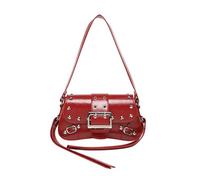 Y2k Shoulder Bag for Women, Punk Style Y2k Purse PU Leather Fashion Handbags with Rivet Small Y2k Purses Tren