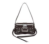 Y2k Shoulder Bag for Women, Punk Style Y2k Purse PU Leather Fashion Handbags with Rivet Small Y2k Purses Tren