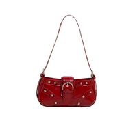 Y2K Shoulder Bag for Women - Small Gothic Punk Style Handbag PU Leather Crossbody Bag with Rivets for Everyday Use (Red)
