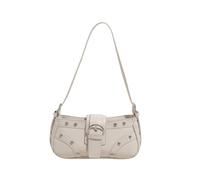 Y2K Shoulder Bag for Women - Small Gothic Punk Style Handbag PU Leather Crossbody Bag with Rivets for Everyday Use (White)