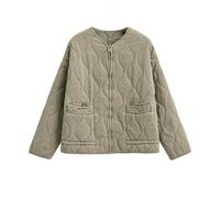 Y2K Stand-Up Collar Down Jackets for Women Winter Insulated Puffer Coats Aesthetic Quilted Long Sleeve Top Cute Clothing, Green, M