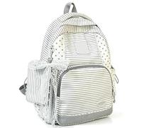 Y2k Star Backpack Whimsical Twee Wing Backpack,Y2k Korean Coquette Daypack,Cute Stripe Bookbag (White)