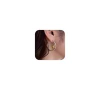 Y2K Star Hoop Earrings, Distressed Bronze Matte Circle Earrings Retro Minimalist Drop Dangle Earrings for Women