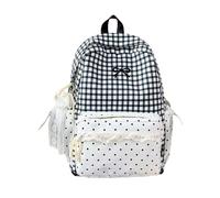 Y2K Star Print School Rucksack Casual Daypack Backpack with Lace Trim Decorative Pendant Large Capacity Storage for Teen Students Girls Daily Commute Travel Outdoor Shopping Shoulder Bag