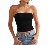Y2K Strapless Tube Top for Women Bandeau Crop Sleeveless Backless Basic Tank Going Out Summer Streetwear Outfits