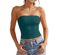Y2K Strapless Tube Top for Women Bandeau Crop Sleeveless Backless Basic Tank Going Out Summer Streetwear Outfits