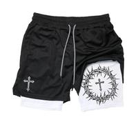 Y2K Summer Men Streetwear Anime High Waist Oversize Breathable Gym Short Pants Training Fitness Workout Track Shorts Clothes